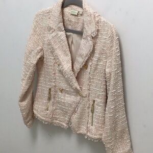 Spartina Chic Tweed Blazer in Soft Pink